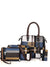 Decor Plaid Satchel Bag with Purse 4pcs Tassel - Women Bag Sets