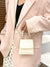 Mini Faux Pearl Decor Quilted Square Bag  - Women Satchels