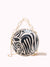 Zebra Striped Print Chain Circle Bag  - Women Satchels