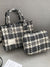 Plaid Pattern Satchel Bag with Inner Pouch  - Women Satchels
