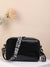 Letter Graphic Artificial Patent Leather Square Bag  - Women Crossbody