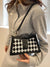 Contrast Binding Geometric Graphic Baguette Bag  - Women Crossbody