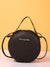 Letter Graphic Litchi Embossed Circle Bag  - Women Satchels