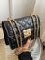 Quilted Detail Push Lock Flap Chain Square Bag  - Women Shoulder Bags