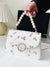 Faux Pearl Decor Floral Embroidered Chain Bag  - Women Satchels