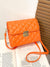 Quilted Turn Lock Flap Square Bag  - Women Crossbody