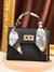 Twilly Scarf Decor Croc Embossed Flap Square Bag  - Women Satchels