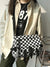 Checkered Graphic Flap Square Bag  - Women Crossbody