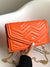 Chevron Quilted Chain Flap Square Bag  - Women Crossbody