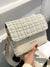 Letter Graphic Tweed Flap Square Bag  - Women Crossbody