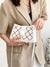 Geometric Embroidered Button Decor Square Bag  - Women Crossbody