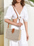 Colorblock Buckle Decor Vacation Design Straw Bag  - Women Crossbody