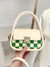 Checkered Graphic Flap Saddle Bag  - Women Satchels