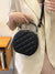 Quilted Double Zipper Circle Bag  - Women Satchels