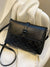 Buckle Decor Quilted Flap Square Bag  - Women Crossbody