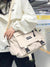 Patch Detail Double Release Buckle Canvas Bag  - Women Crossbody
