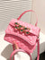 Textured Chain Decor Flap Square Bag  - Women Satchels