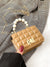 Mini Faux Pearl Decor Twist Lock Flap Chain Square Bag  - Women Satchels