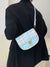 Tweed Plaid Pattern Metal Decor Flap Saddle Bag  - Women Crossbody