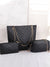 Chevron Quilted Shoulder Tote Bag Set 3pcs - Women Bag Sets