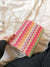 Faux Pearl Decor Color Block Flap Straw Bag  - Women Crossbody