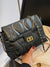 Quilted Turn Lock Flap Chain Square Bag  - Women Crossbody