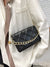 Textured Chain Flap Square Bag  - Women Satchels