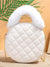 Fluffy Handle Quilted Chain Circle Bag  - Women Satchels