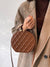 Textured Double Zipper Circle Bag  - Women Satchels