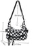 Checkered & Letter Graphic Crossbody Bag with Bag Charm  - Women Crossbody