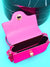 Neon Pink Minimalist Flap Shoulder Bag  - Women Shoulder Bags