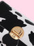 Cow Pattern Push Lock Chain Bag  - Women Crossbody