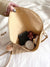 Flap Straw Bag with Bag Charm  - Women Satchels