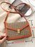 Contrast Binding Houndstooth Pattern Flap Square Bag  - Women Crossbody