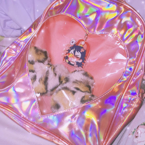 benpaolv Holographic Heart Harajuku Backpack